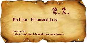 Maller Klementina névjegykártya